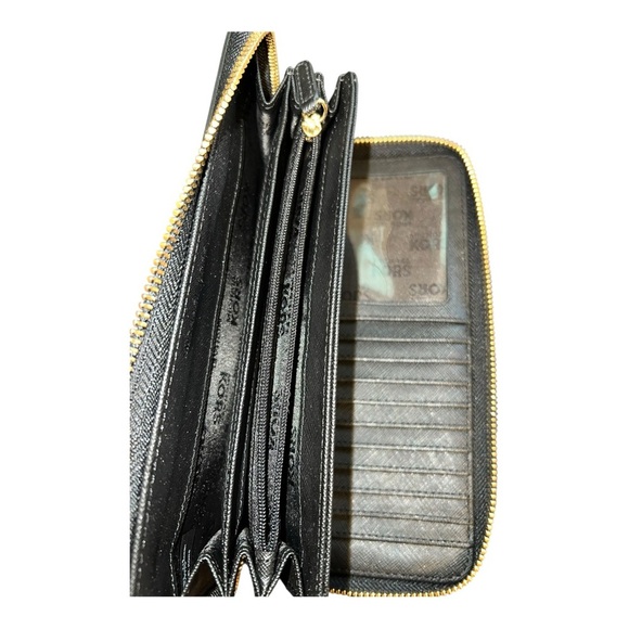 Michael Kors Jet Set Zip-Around Wallet – Black and Gray Logo - Picture 6 of 6